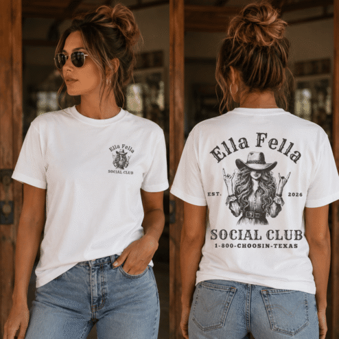 Ella Fella Social Club Shirt | Vintage Western Graphic Tee