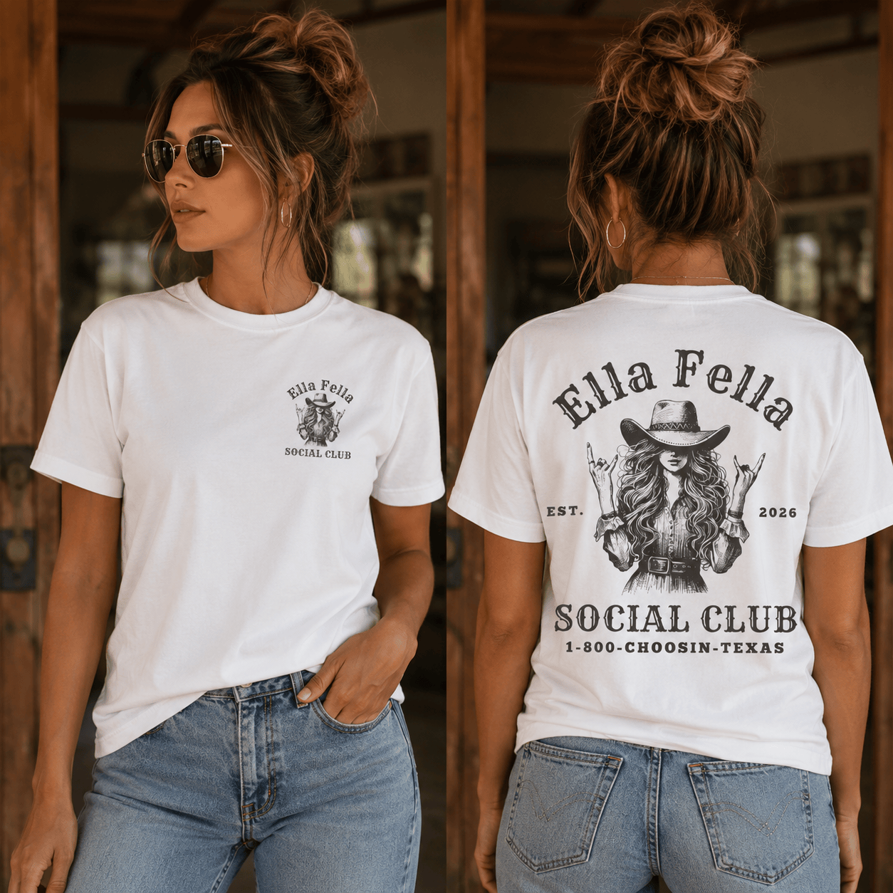 Ella Fella Social Club Shirt | Vintage Western Graphic Tee