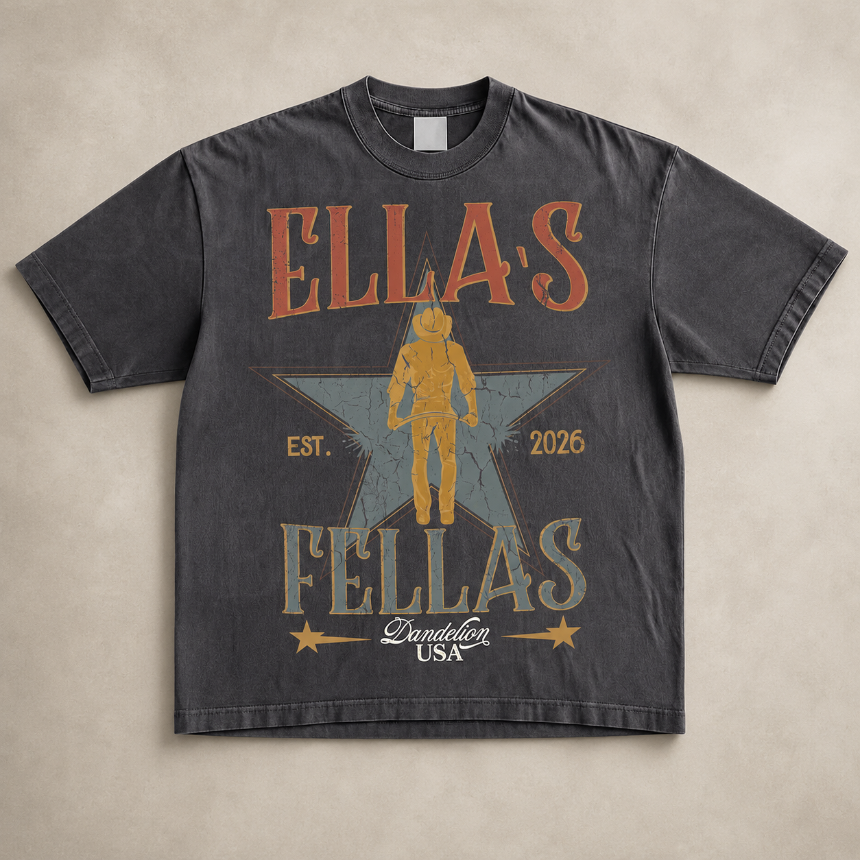 Ella's Fellas Vintage Western Graphic Tee | Retro Cowboy Concert Shirt