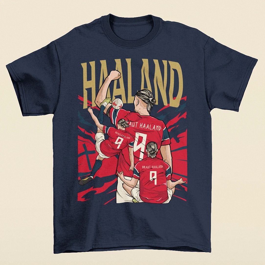 Erling Haaland Vintage Bootleg Graphic Tee | Braut #9 Soccer Shirt