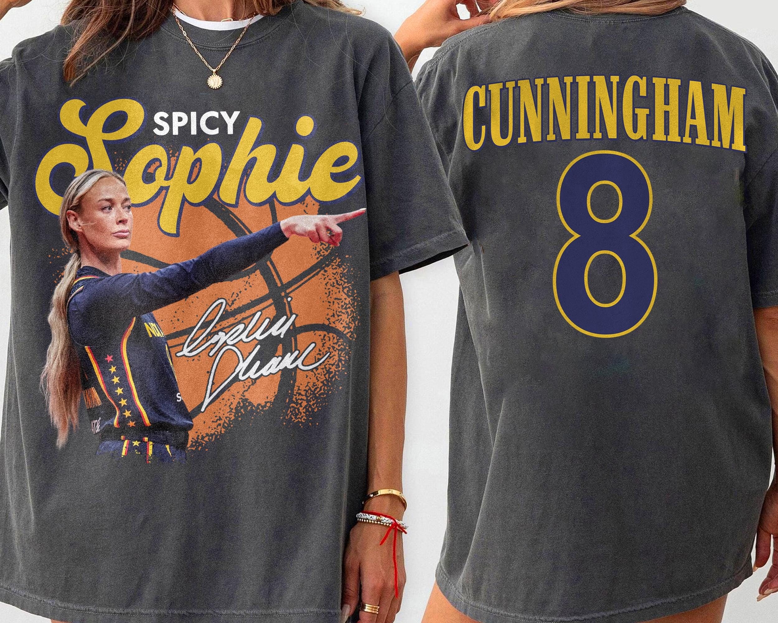 Spicy Sophie Cunningham Shirt, Double Sided Basketball Graphic Tee, Basketball Fan Gift