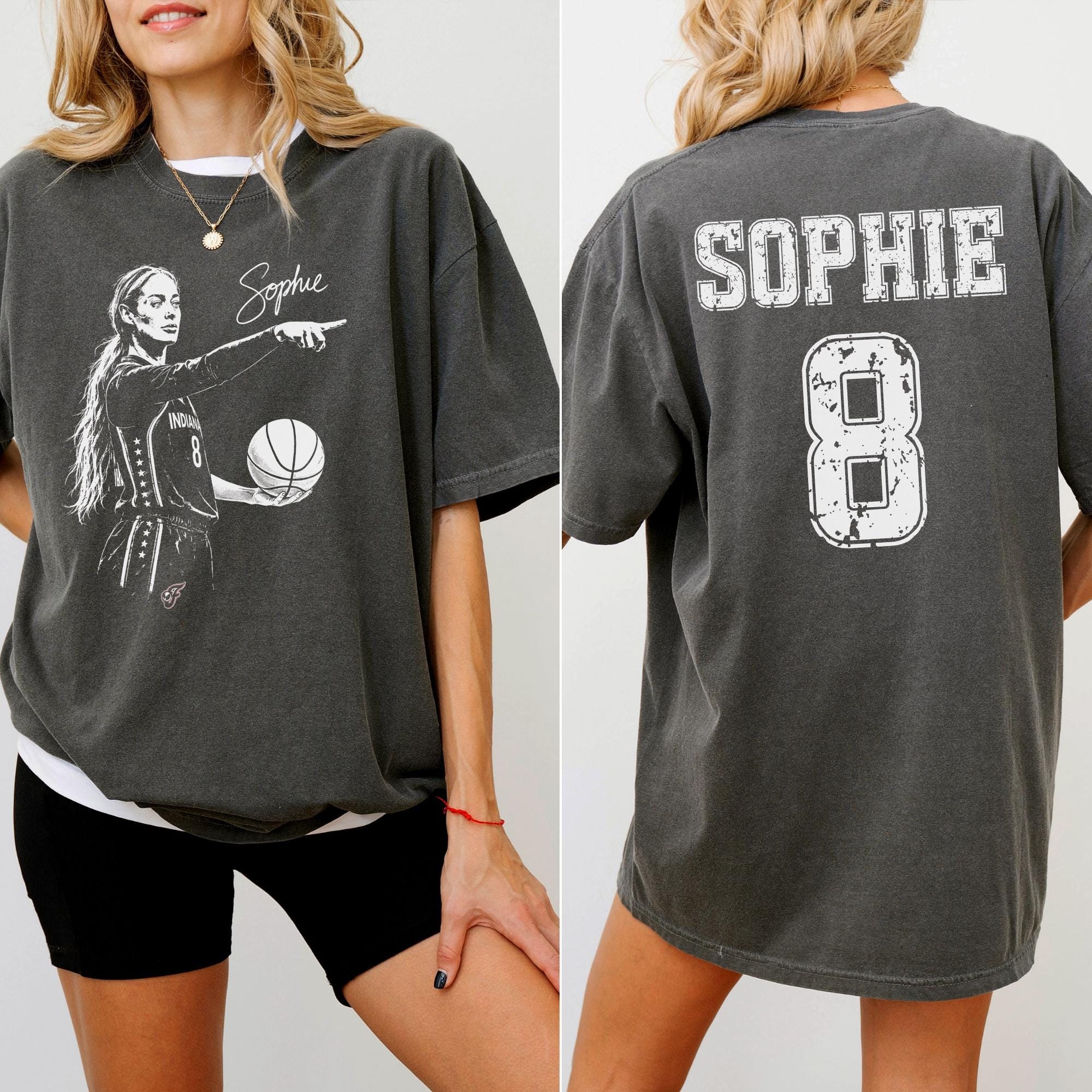 Spicy Sophie Cunningham Shirt, Double Sided Basketball Graphic Tee, Basketball Fan Gift