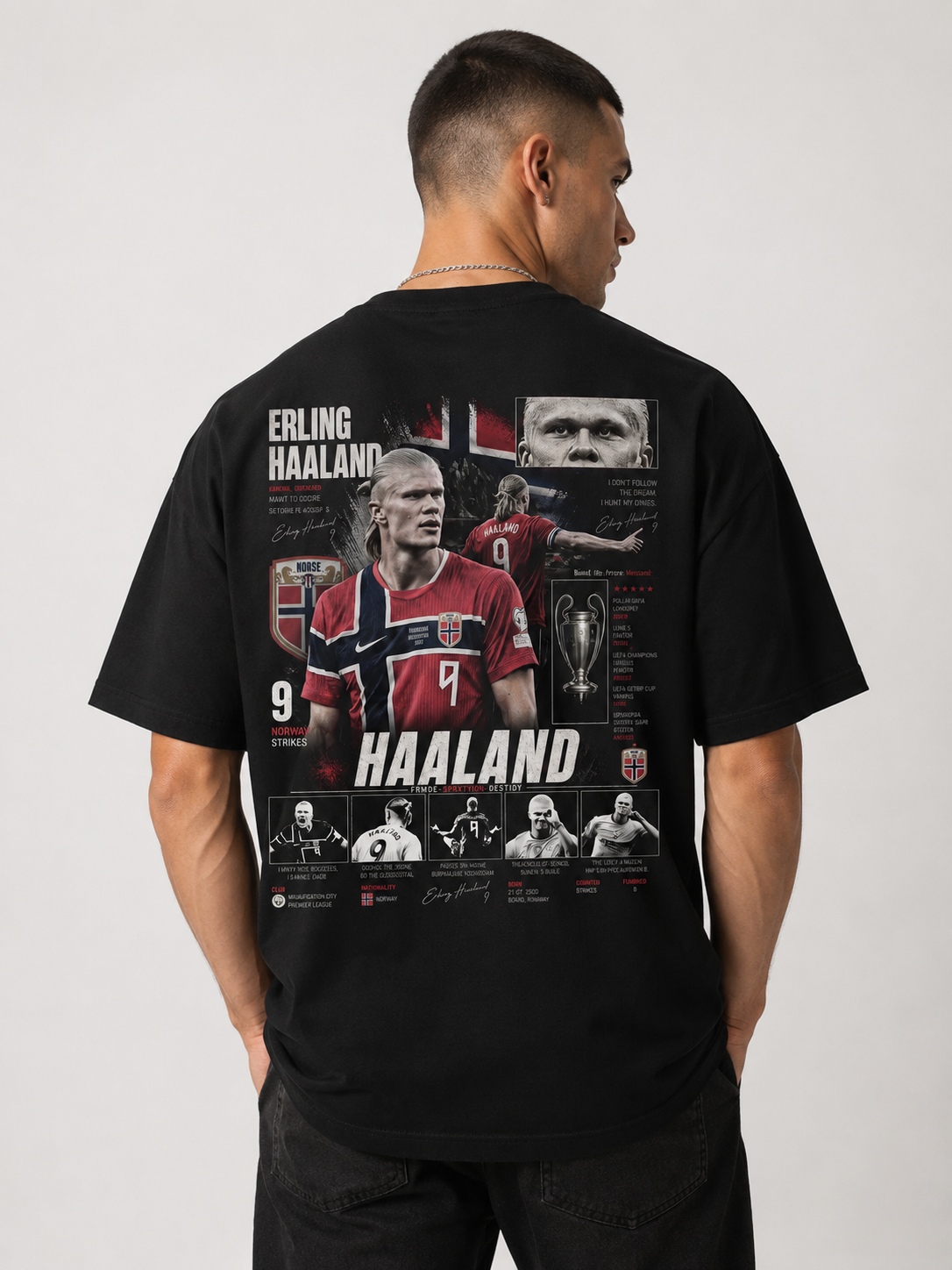 Erling Haaland Vintage Bootleg T-Shirt – Norway World Cup Tee