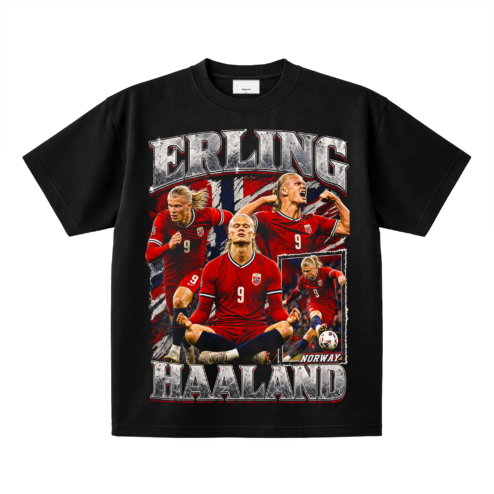 Erling Haaland Vintage Bootleg Shirt - 90s Norway Soccer Tee