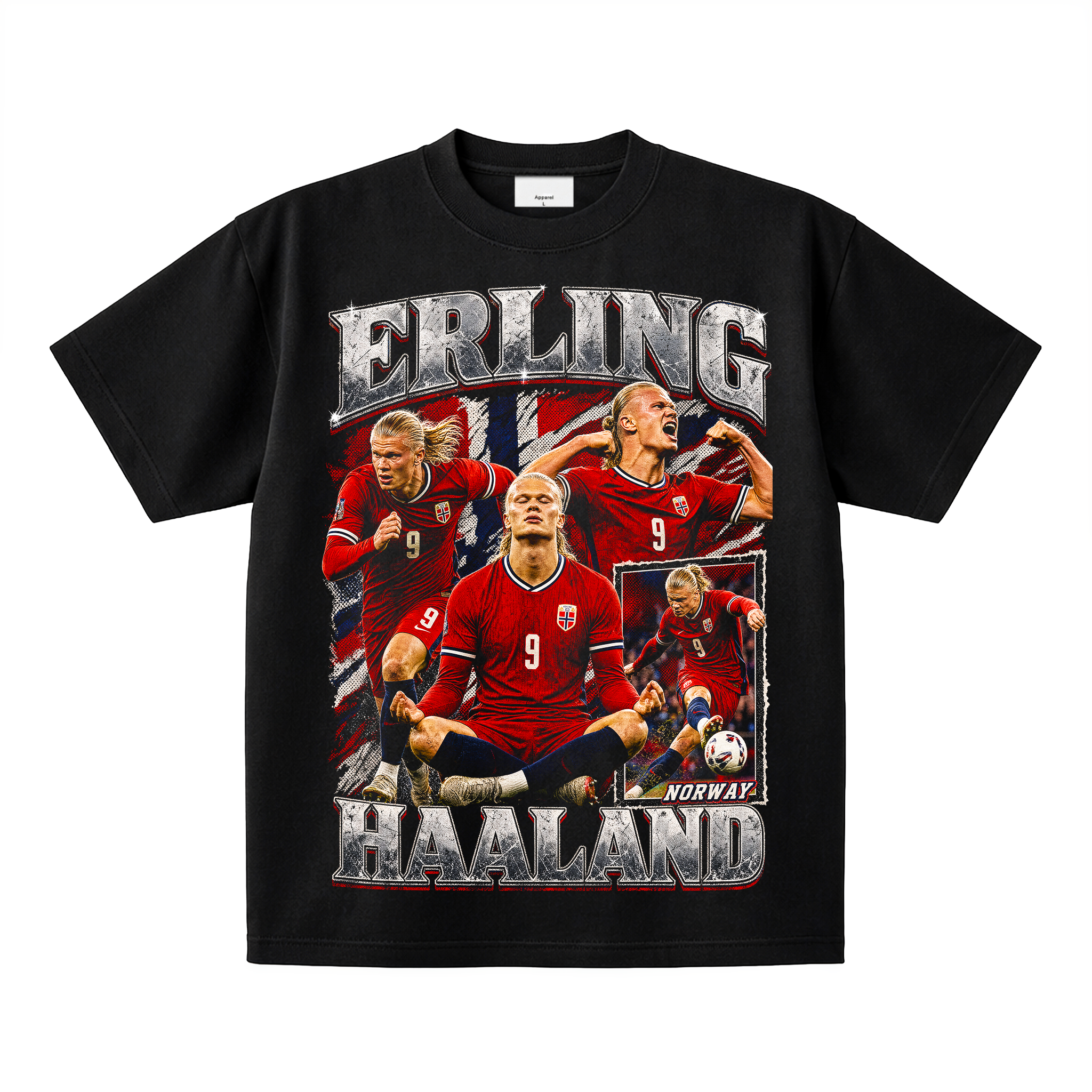 Erling Haaland Vintage Bootleg Shirt - 90s Norway Soccer Tee