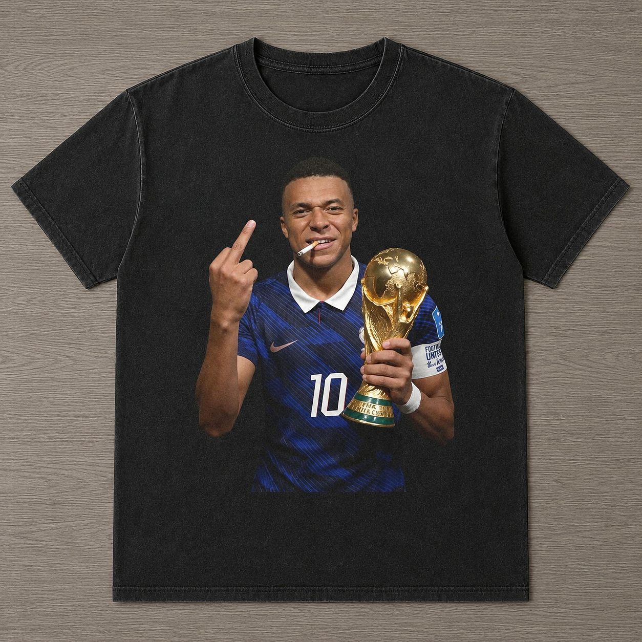 Kylian Mbappe Middle Finger Vintage Tee | World Cup Bootleg Shirt