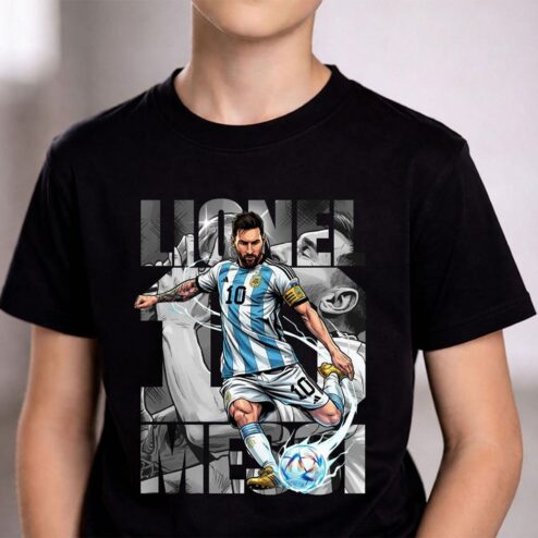 Lionel Messi 10 Youth Graphic T-Shirt | Argentina Soccer Fan Tee
