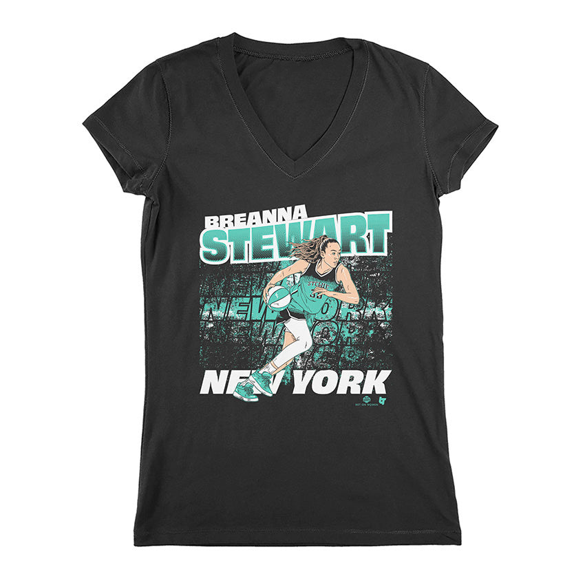 Breanna Stewart New York Liberty Women's V-Neck Graphic Shirt