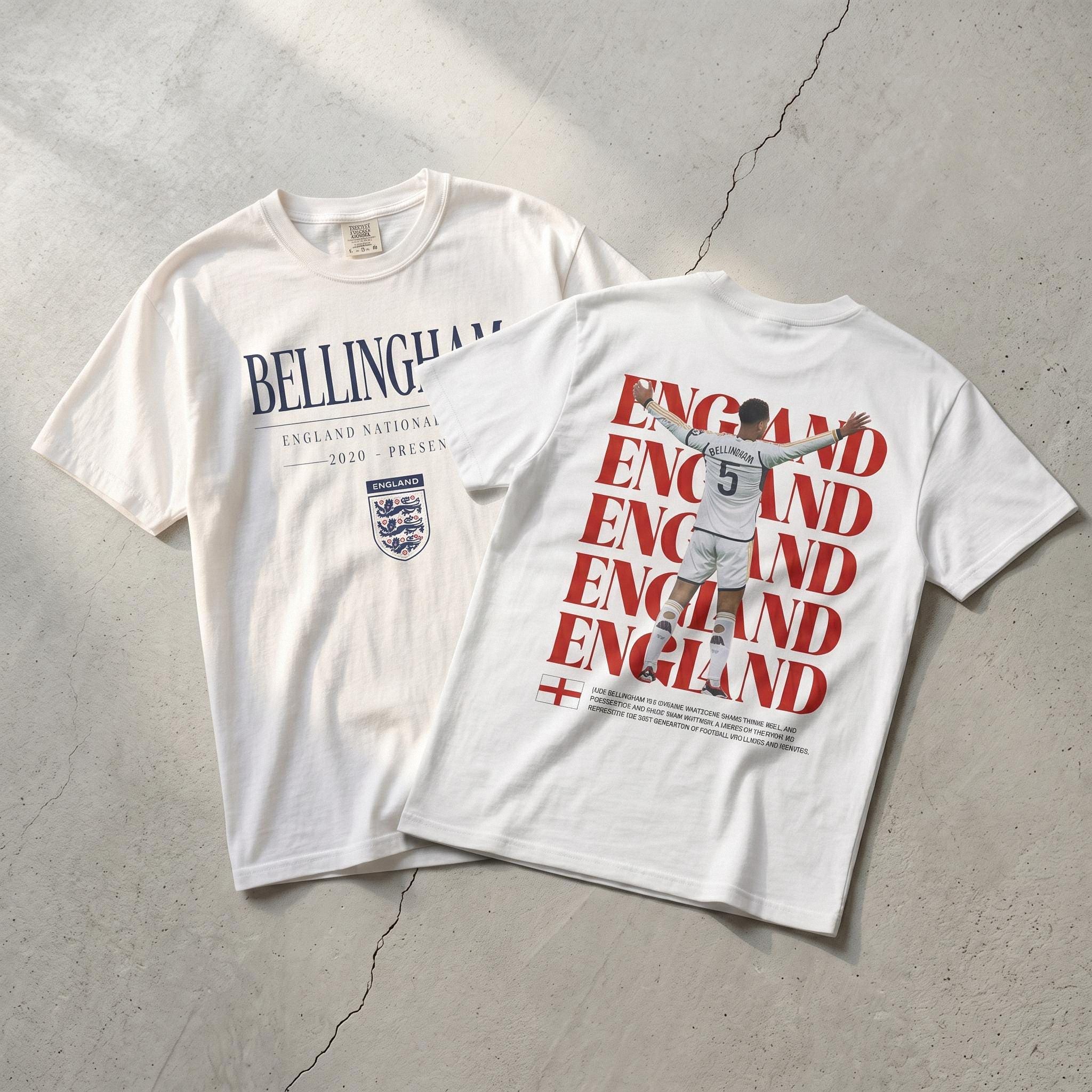 Retro Jude Bellingham England Tee | Vintage Soccer Shirt