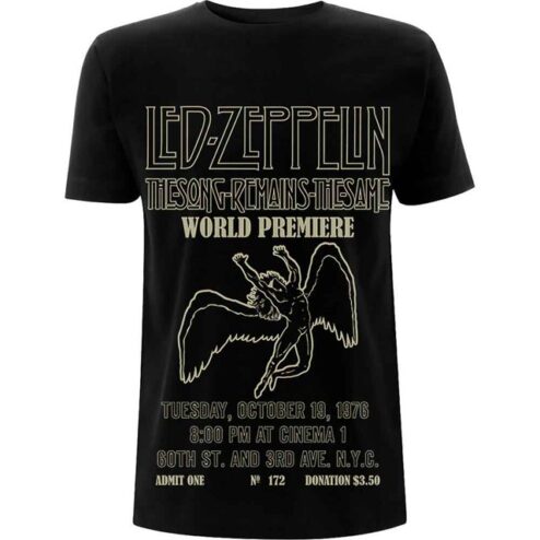 Led Zeppelin The Song Remains The Same 1976 Premiere T-Shirt
