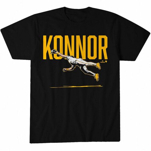 Konnor Baseball Graphic Hoodie | Heavyweight Black & Yellow Fan Gear