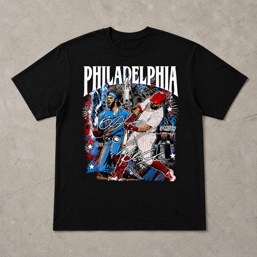 Philadelphia Baseball 2026 Graphic Tee Bootleg Style Fan Shirt