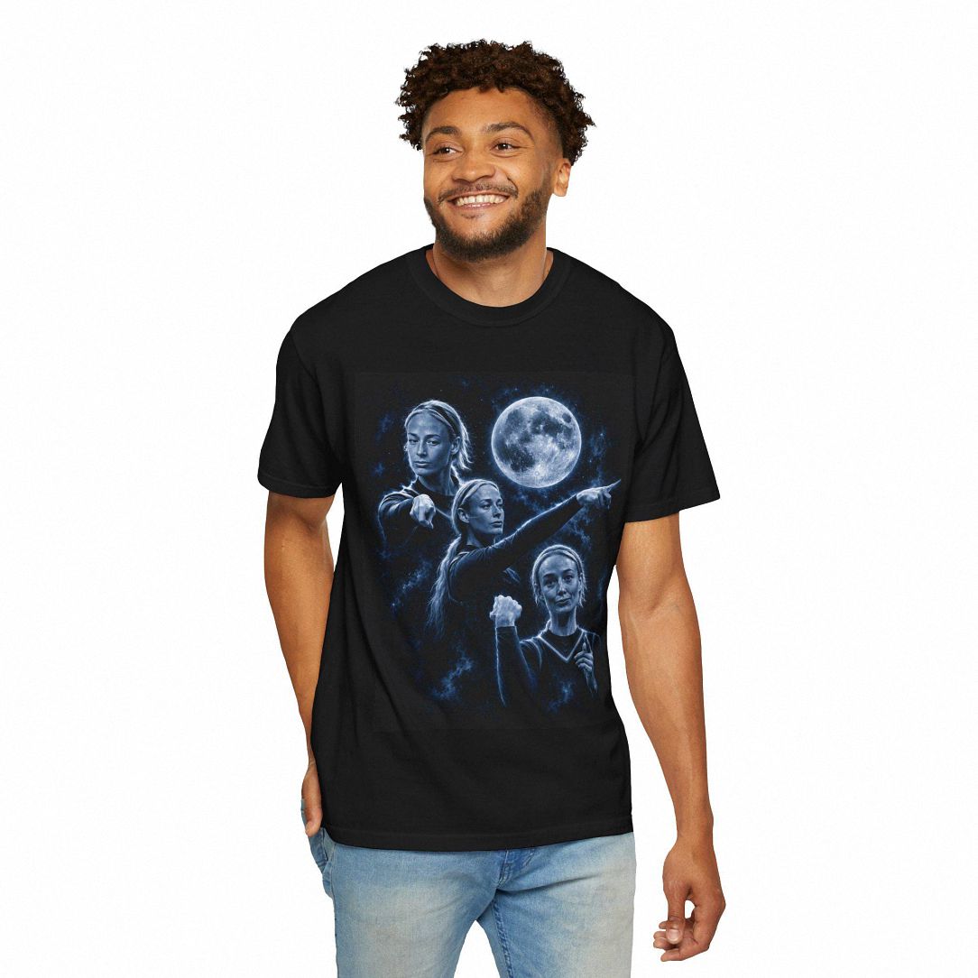 Vintage Cosmic Women Full Moon Graphic Tee | Astronomy Lover Shirt