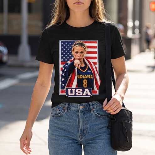 Indiana 8 Patriotic Basketball Tee | USA Sports Graphic Shirt