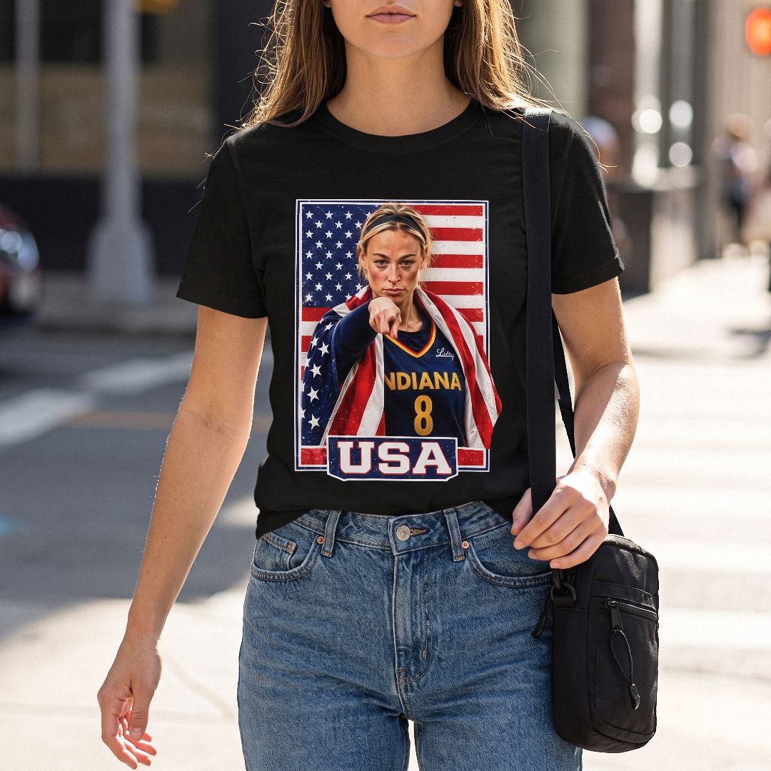 Caitlin Clark Indiana 8 USA Pride Basketball T-Shirt