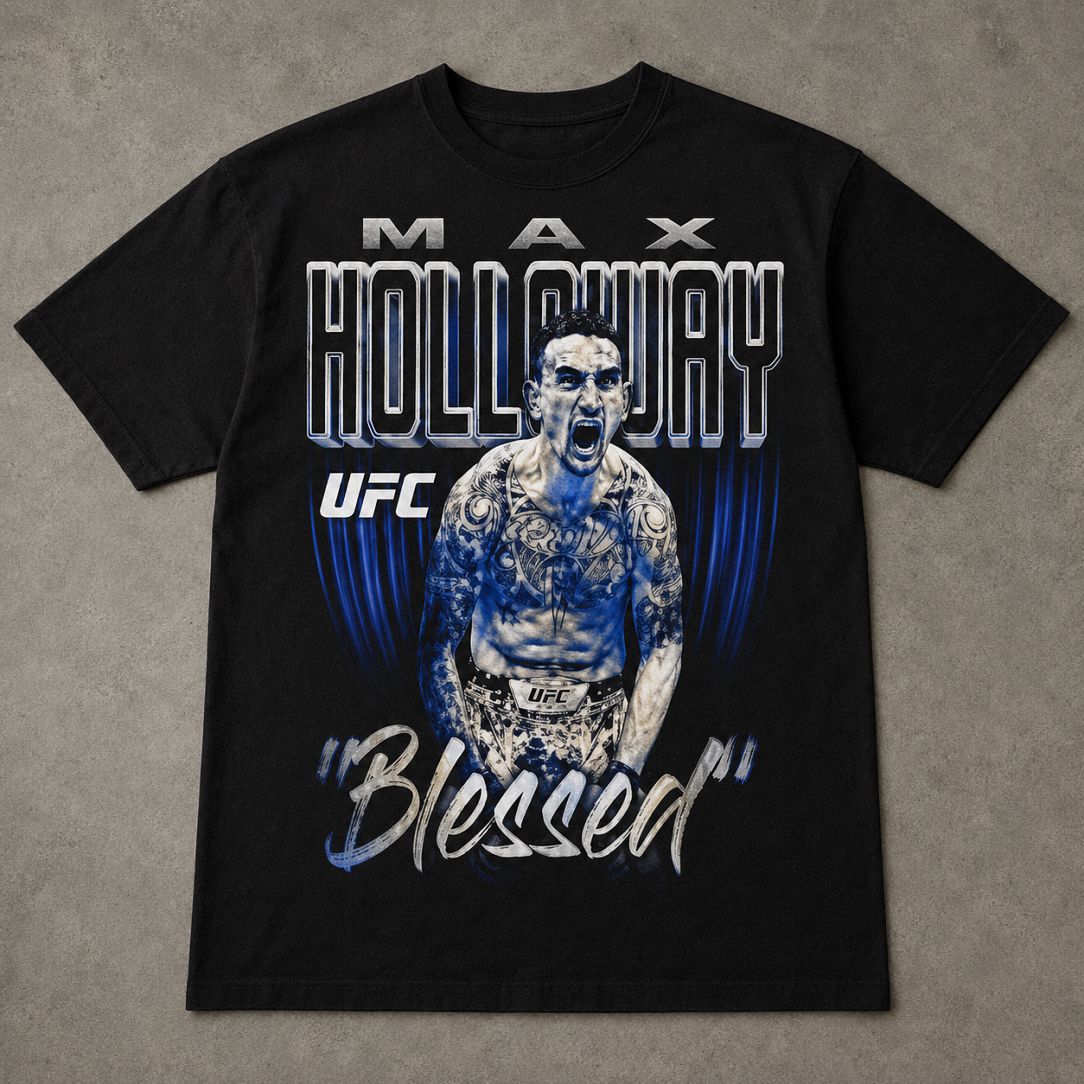 Max Holloway UFC Vintage Bootleg T-Shirt | Blessed Graphic Tee