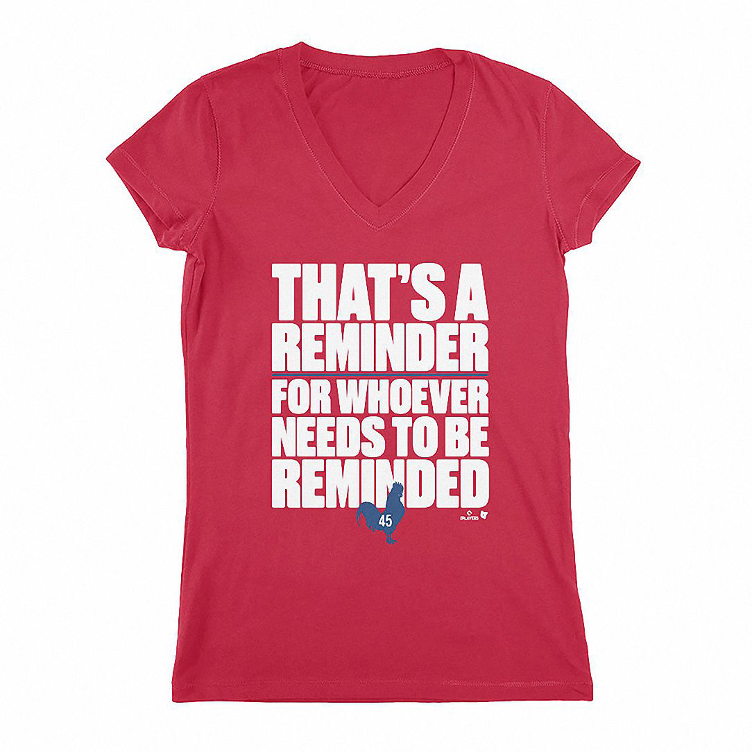 That's A Reminder Rooster 45 Women's V-Neck Graphic Tee