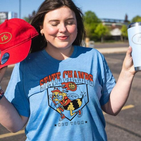 State Champs New York Retro Mascot Graphic T-Shirt