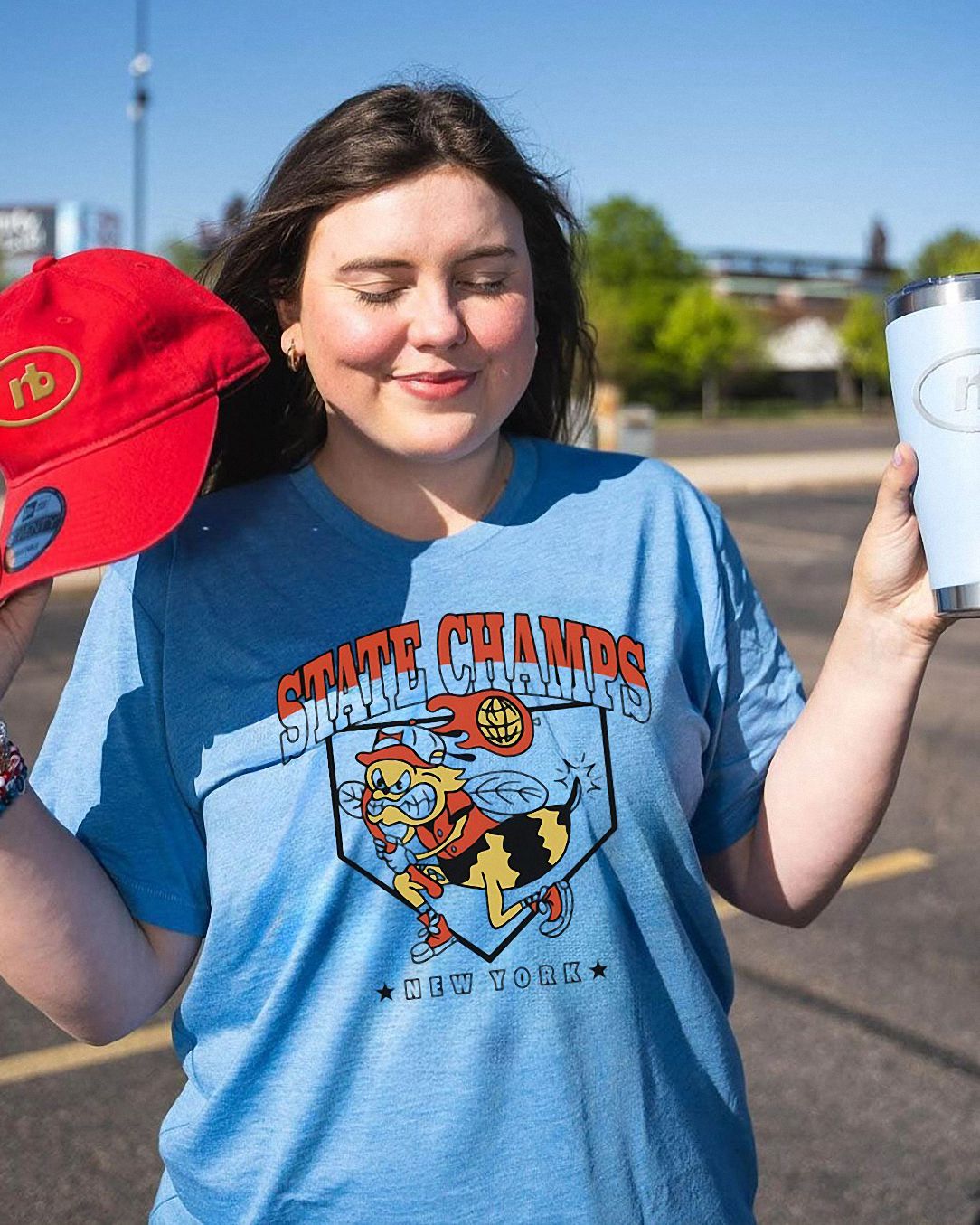 State Champs New York Retro Mascot Graphic T-Shirt