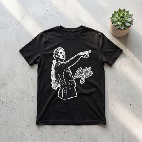 Caitlin Clark Signature Indiana 8 Basketball Graphic T-Shirt