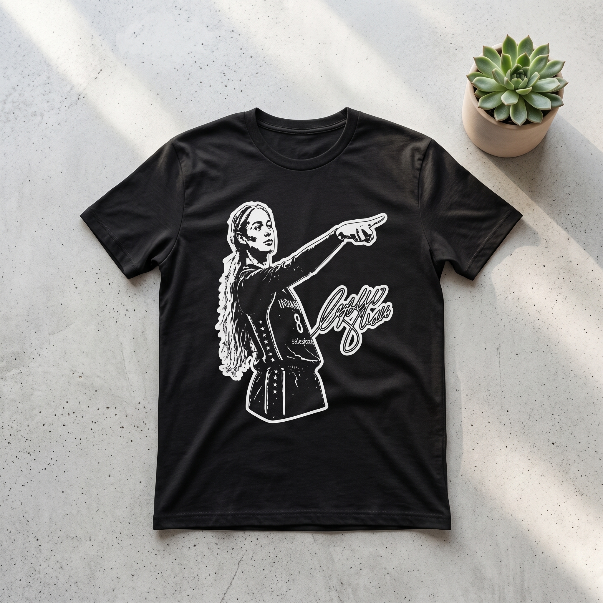 Caitlin Clark Signature Indiana 8 Basketball Graphic T-Shirt