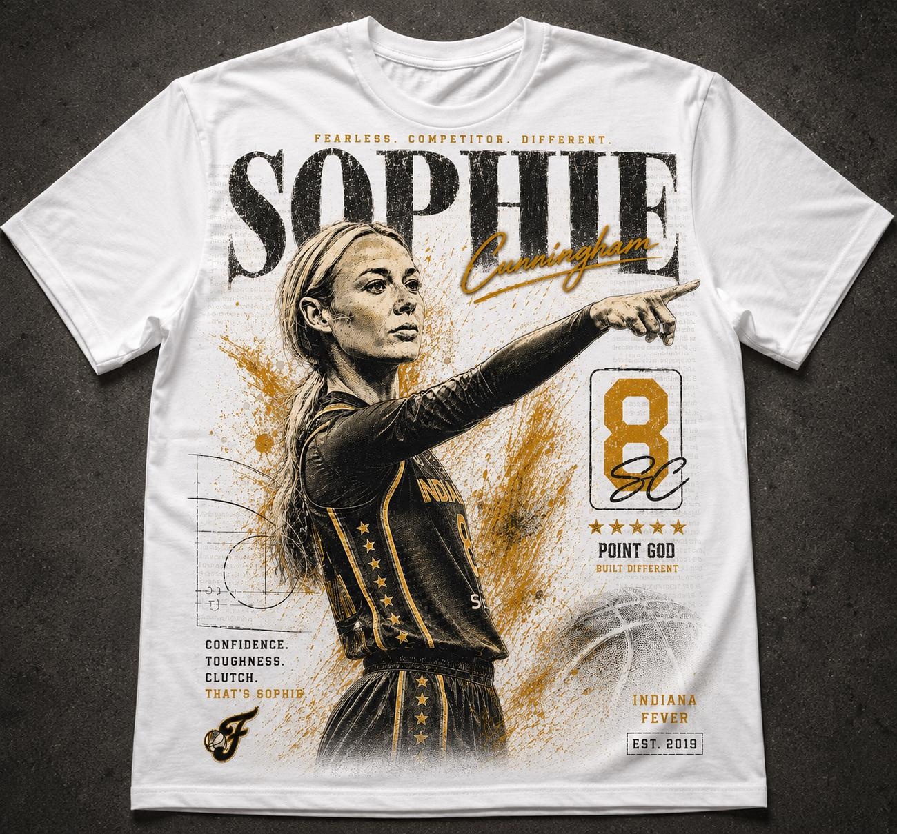 Sophie Cunningham Indiana Fever Graphic T-Shirt | WNBA Fan Gear