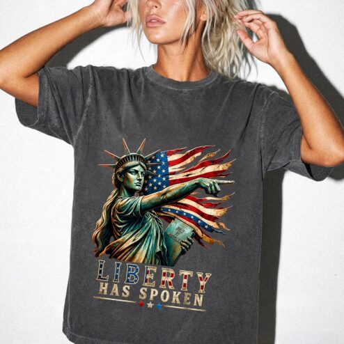 Statue of Liberty "Liberty Has Spoken" Patriotic Graphic Tee