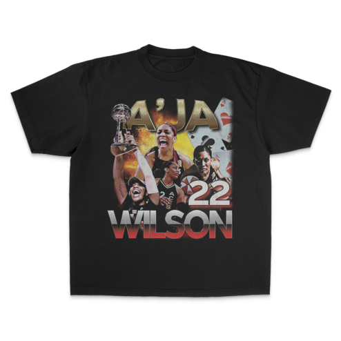 A'ja Wilson Vintage Bootleg Graphic Tee - Las Vegas Aces 22