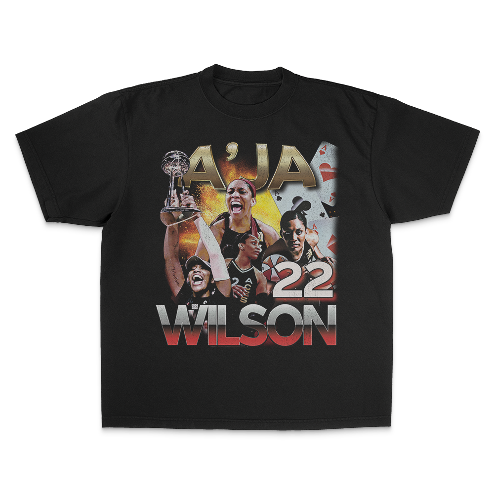 A'ja Wilson Vintage Bootleg Graphic Tee - Las Vegas Aces 22
