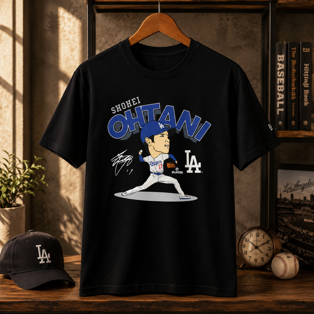 Shohei Ohtani Dodgers Caricature T-Shirt | LA Baseball Graphic Tee