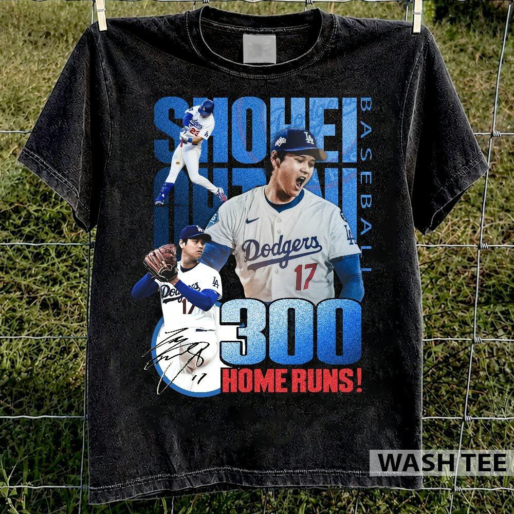 Shohei Ohtani 300 Home Runs Shirt - Vintage LA Dodgers Graphic Tee