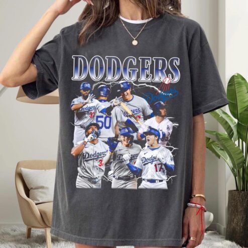 Ohtani, Betts & Freeman LA Dodgers Vintage Bootleg T-Shirt