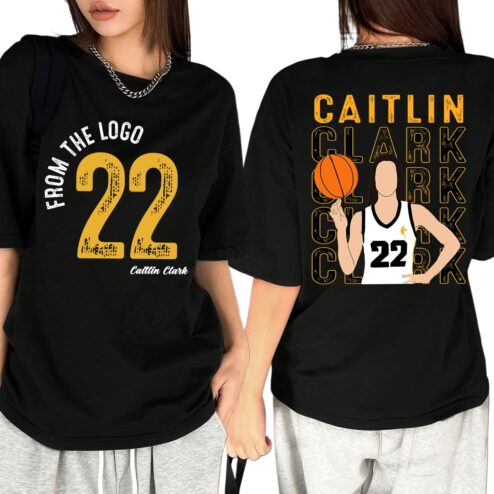 Caitlin Clark From The Logo 22 Graphic T-Shirt | Fan Merch