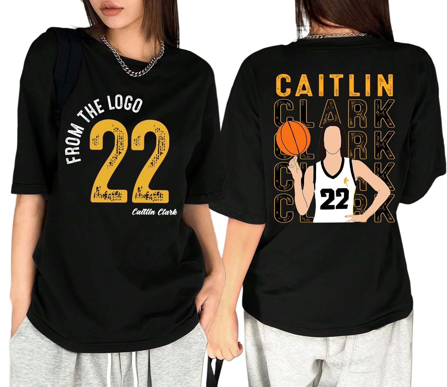 Caitlin Clark From The Logo 22 Graphic T-Shirt | Fan Merch
