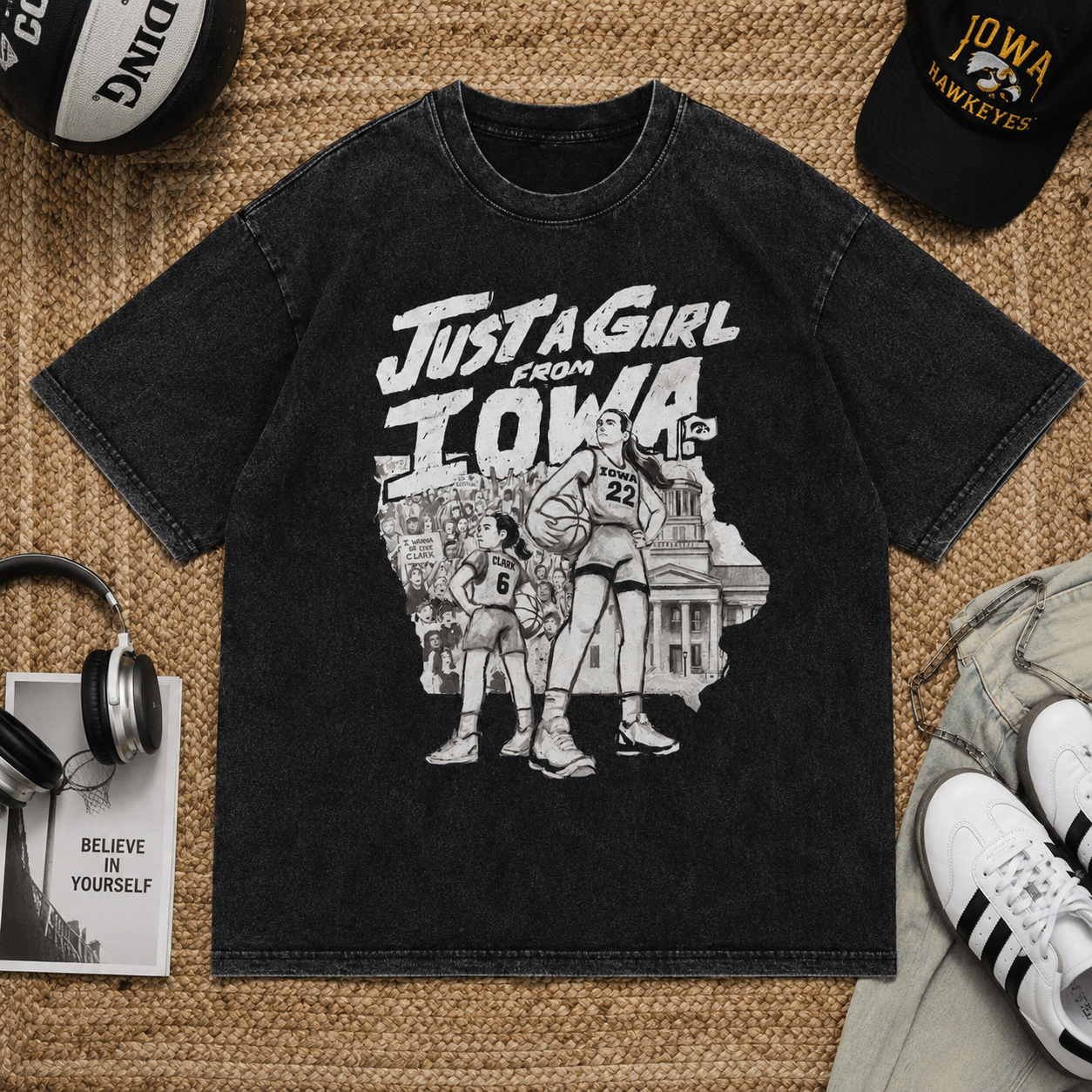 Vintage Caitlin Clark Just A Girl From Iowa T-Shirt