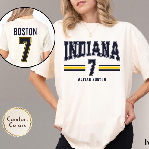 Aliyah Boston 7 Indiana Fever Retro Ivory T-Shirt