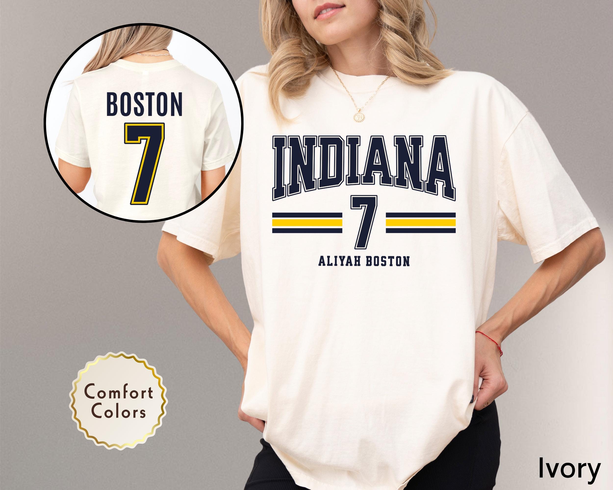 Aliyah Boston 7 Indiana Fever Retro Ivory T-Shirt