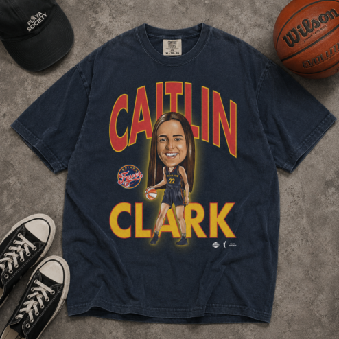Caitlin Clark Indiana Fever Vintage WNBA Caricature Shirt