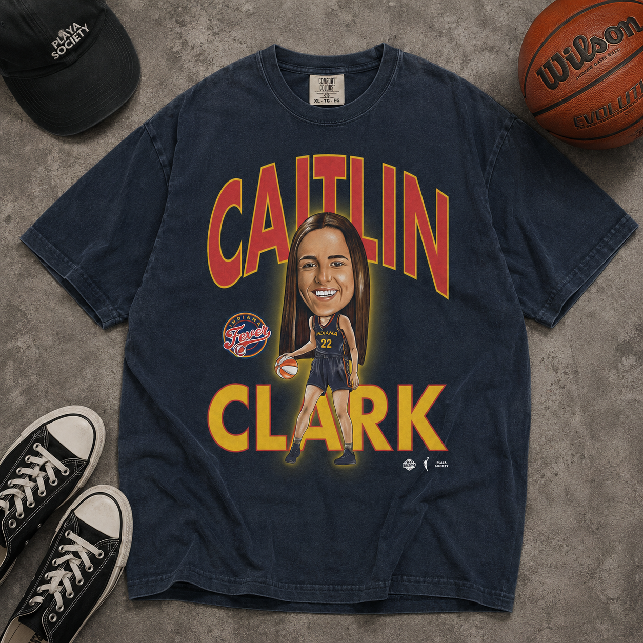 Caitlin Clark Indiana Fever Vintage WNBA Caricature Shirt