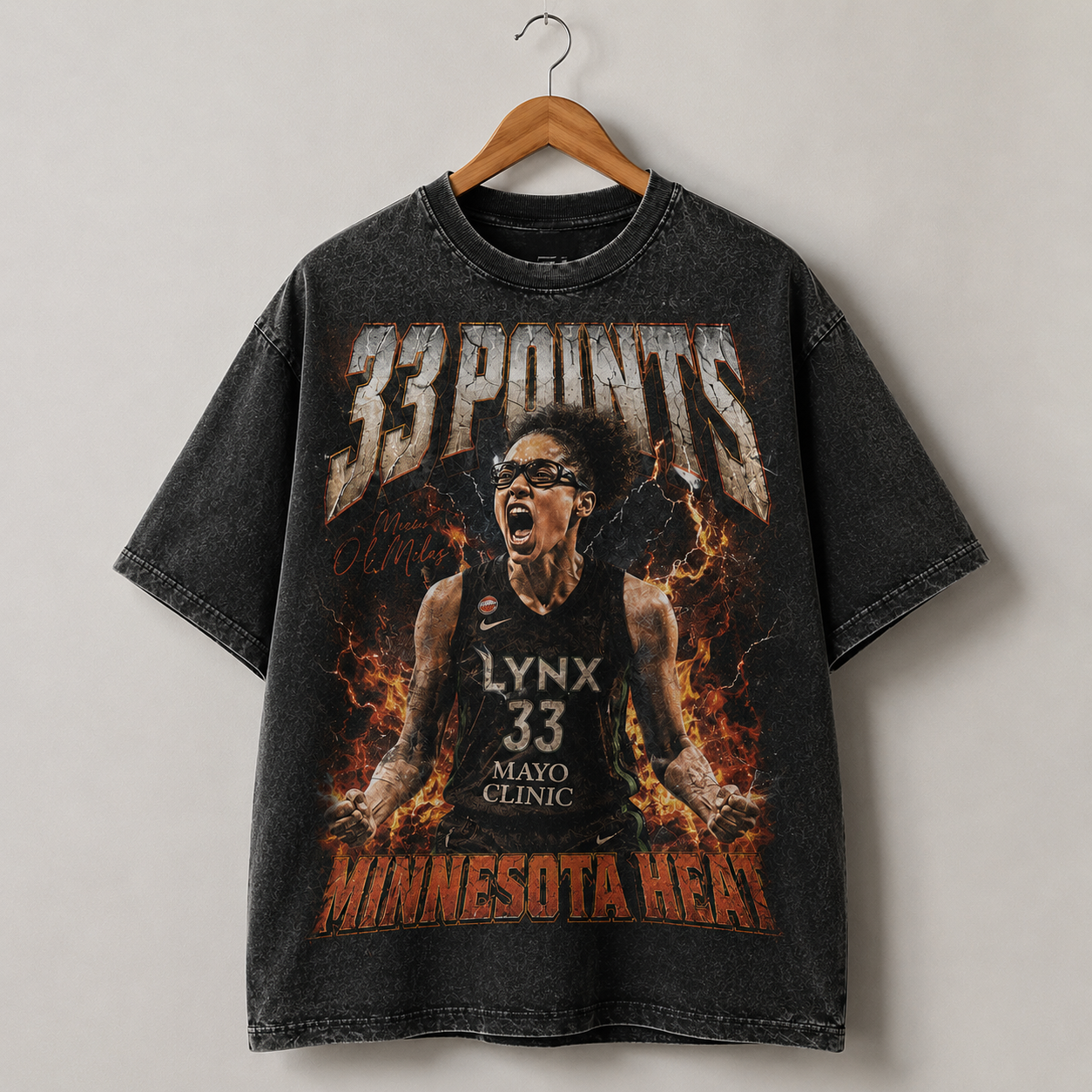Olivia Miles 33 Points Vintage Graphic Tee - Minnesota Lynx Shirt