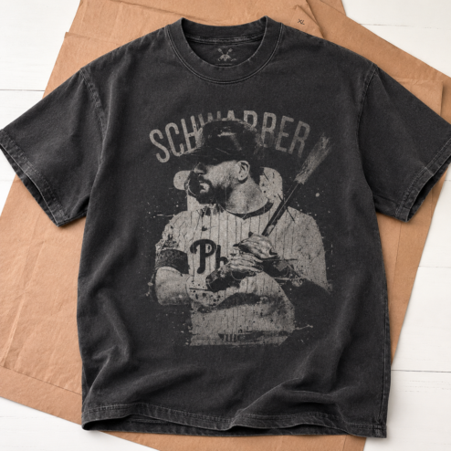 Kyle Schwarber Philadelphia Vintage Graphic Tee - Distressed Baseball Shirt
