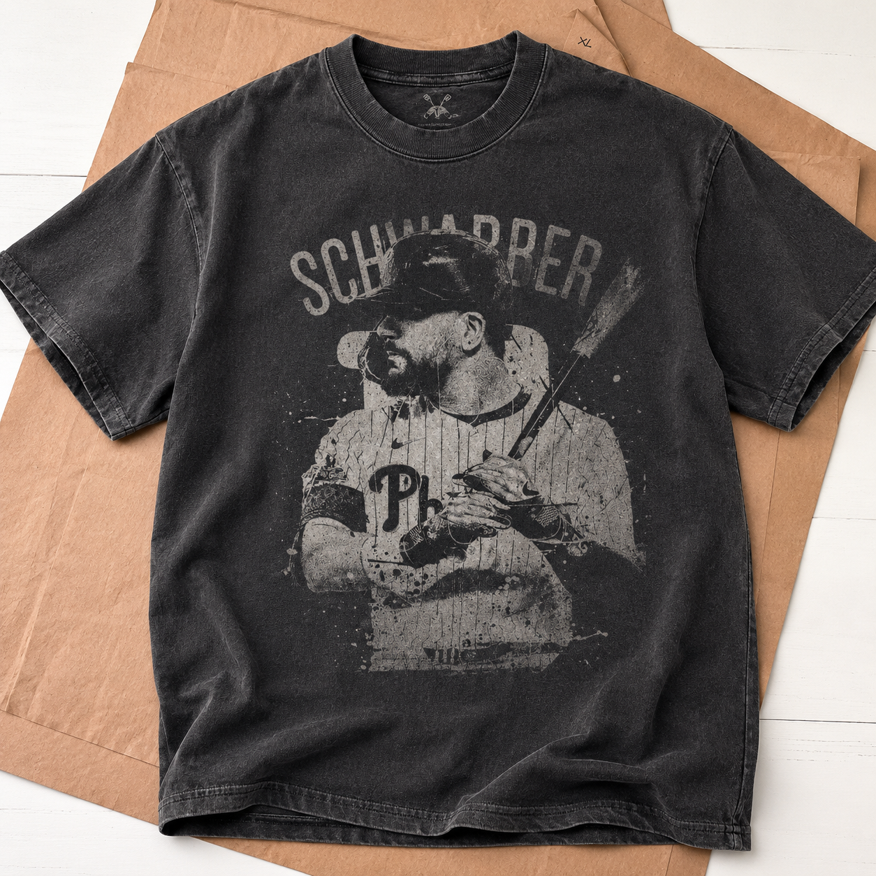 Kyle Schwarber Philadelphia Vintage Graphic Tee - Distressed Baseball Shirt