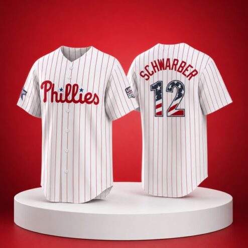 Kyle Schwarber Phillies Stars & Stripes Pinstripe Baseball Jersey