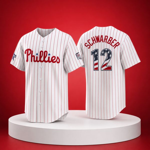 Kyle Schwarber Phillies Stars & Stripes Pinstripe Baseball Jersey