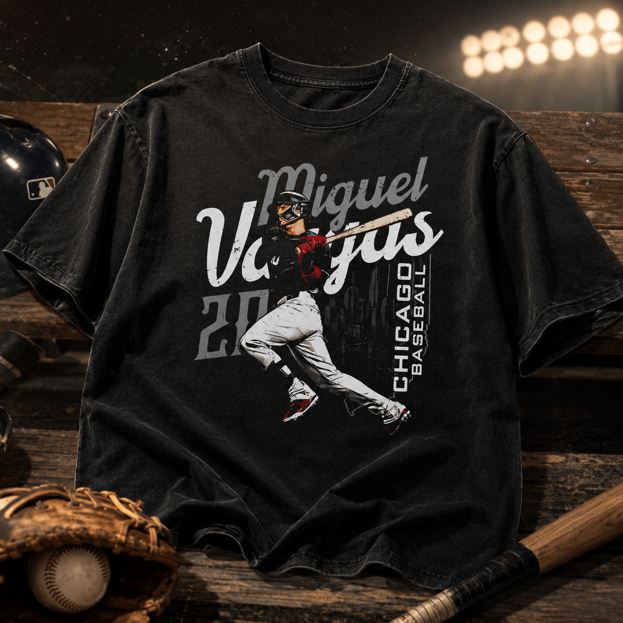 Miguel Vargas Chicago Baseball Vintage Graphic T-Shirt
