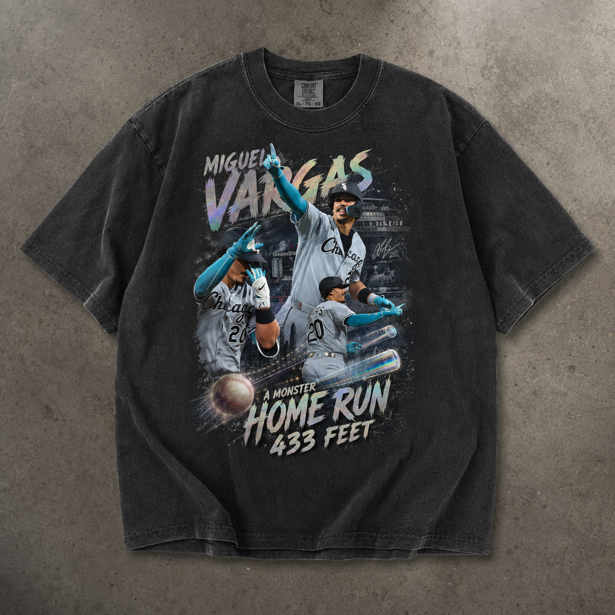 Miguel Vargas Chicago Vintage Baseball Graphic T-Shirt