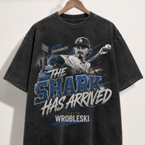 Justin Wrobleski Shirt The Shark Has Arrived LA Dodgers Tee