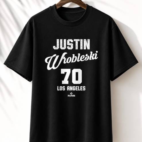 Justin Wrobleski 70 Los Angeles Shirt | Vintage Baseball Tee