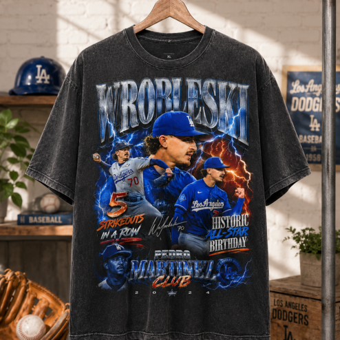 Justin Wrobleski Vintage Bootleg Shirt LA Dodgers All-Star
