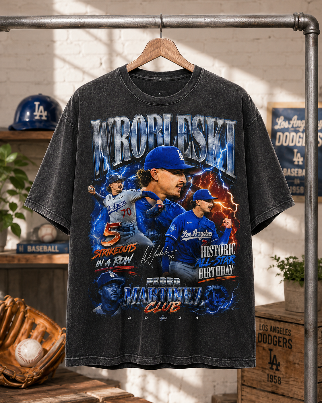 Justin Wrobleski Vintage Bootleg Shirt LA Dodgers All-Star